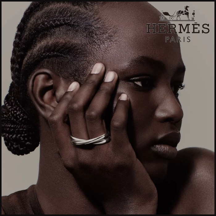 ■オシャレ【 HERMES 】リング double Chaine d'Ancre Punk