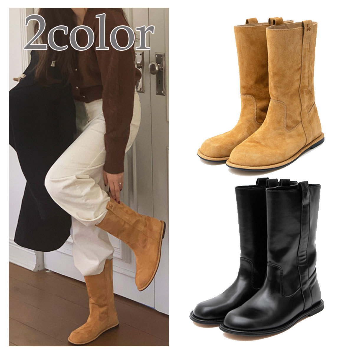 ミドルブーツ ROLAROLA ROLAROLA X ATT LEATHER MIDDLE BOOTS 4BFT059