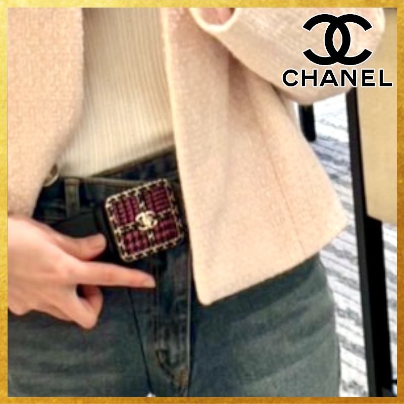 【希少☆バックルがオシャレ】 CHANEL レザーベルト