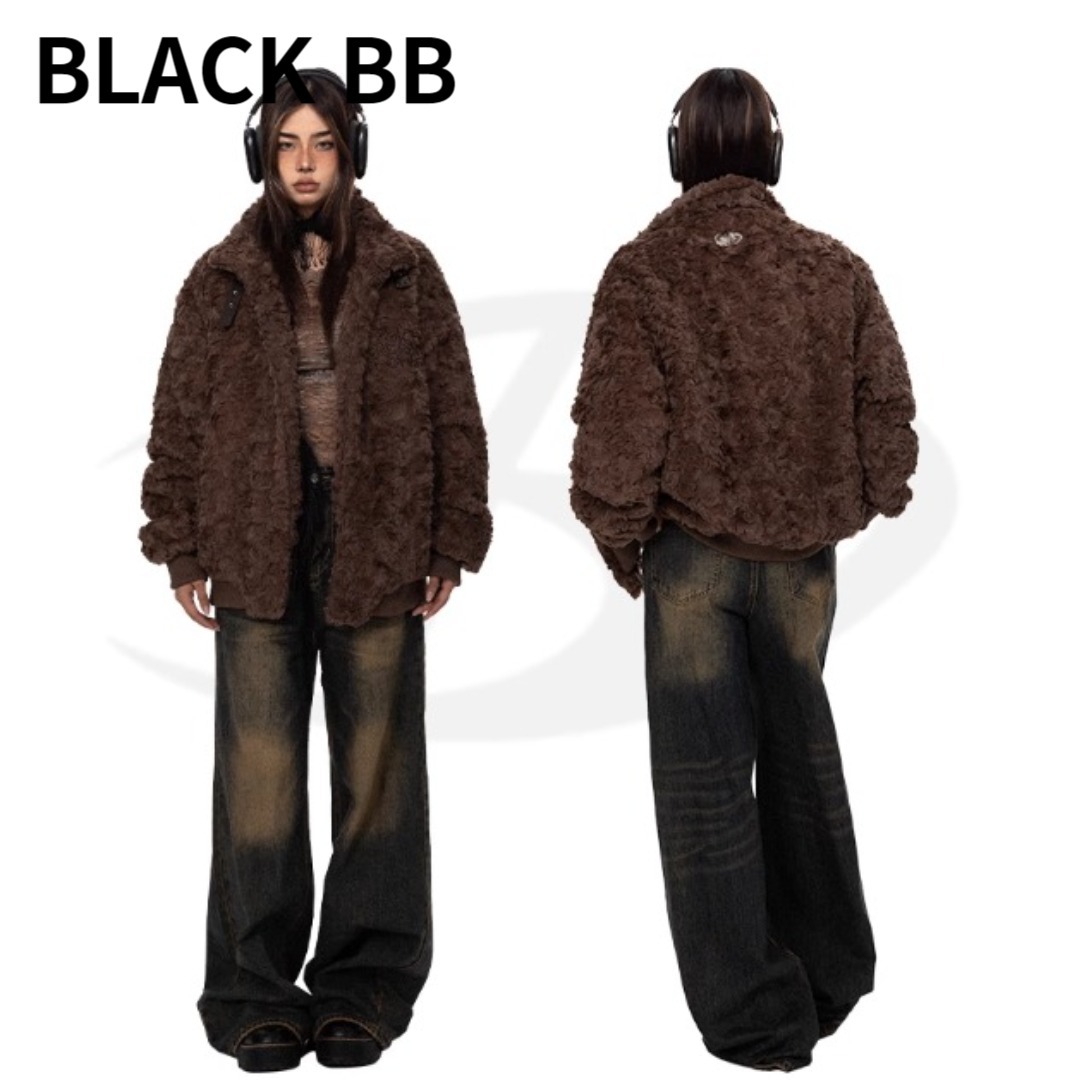 【BLACK BB】 ストラップ メタル フラッシュ コットン コート