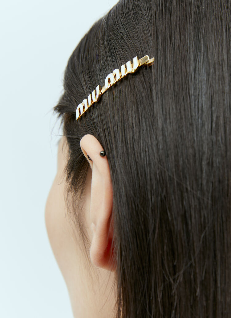 国内発】Miu Miu ロゴ プレート ヘアクリップ (MiuMiu/ヘア