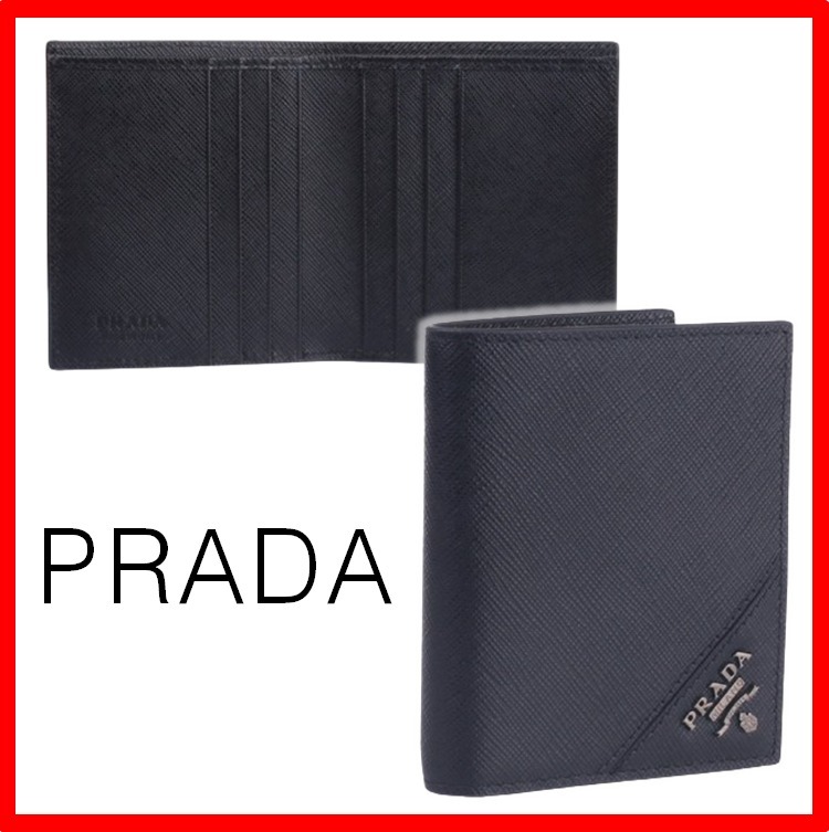 ★【PRADA】★トライアングル 小銭入れ付き 二つ折り財布★
