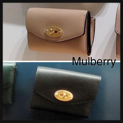 Mulberry Card Holders Plain Leather Small Wallet Logo Card Holders