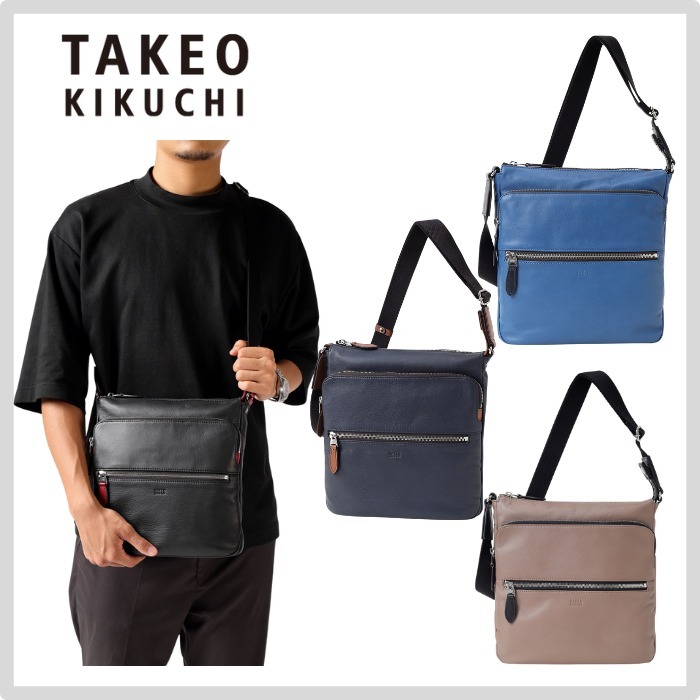 移動に便利 TAKEO KIKUCHI タケオキクチ ショルダーバッグ 縦型