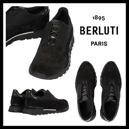 Berluti Sneakers Unisex Street Style Plain Leather Logo Sneakers