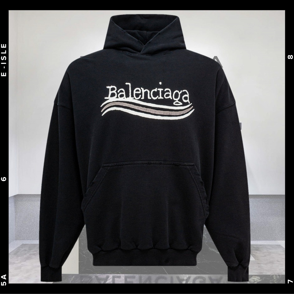 希少【BALENCIAGA】ポリティカルロゴ ラージ パーカー