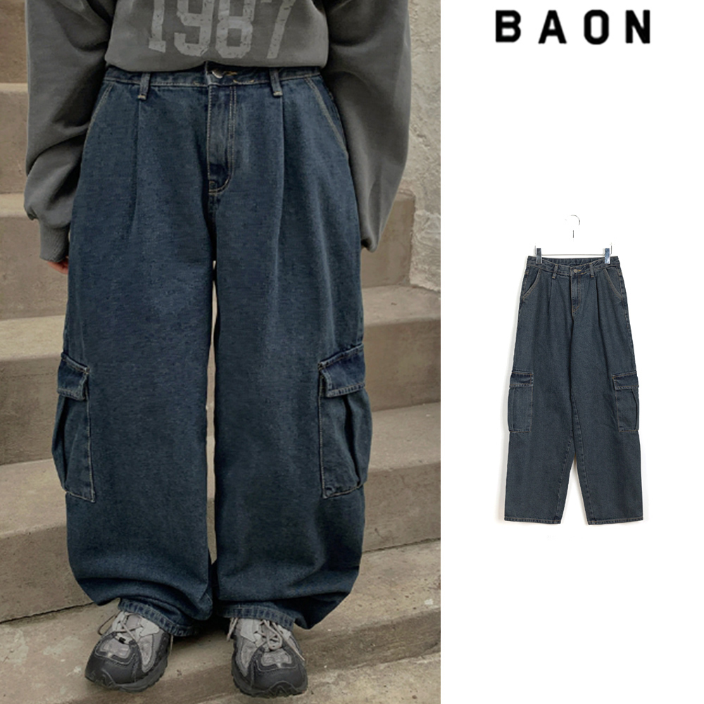【BAON】Tanimo Pintuck Cargo Denim Pants