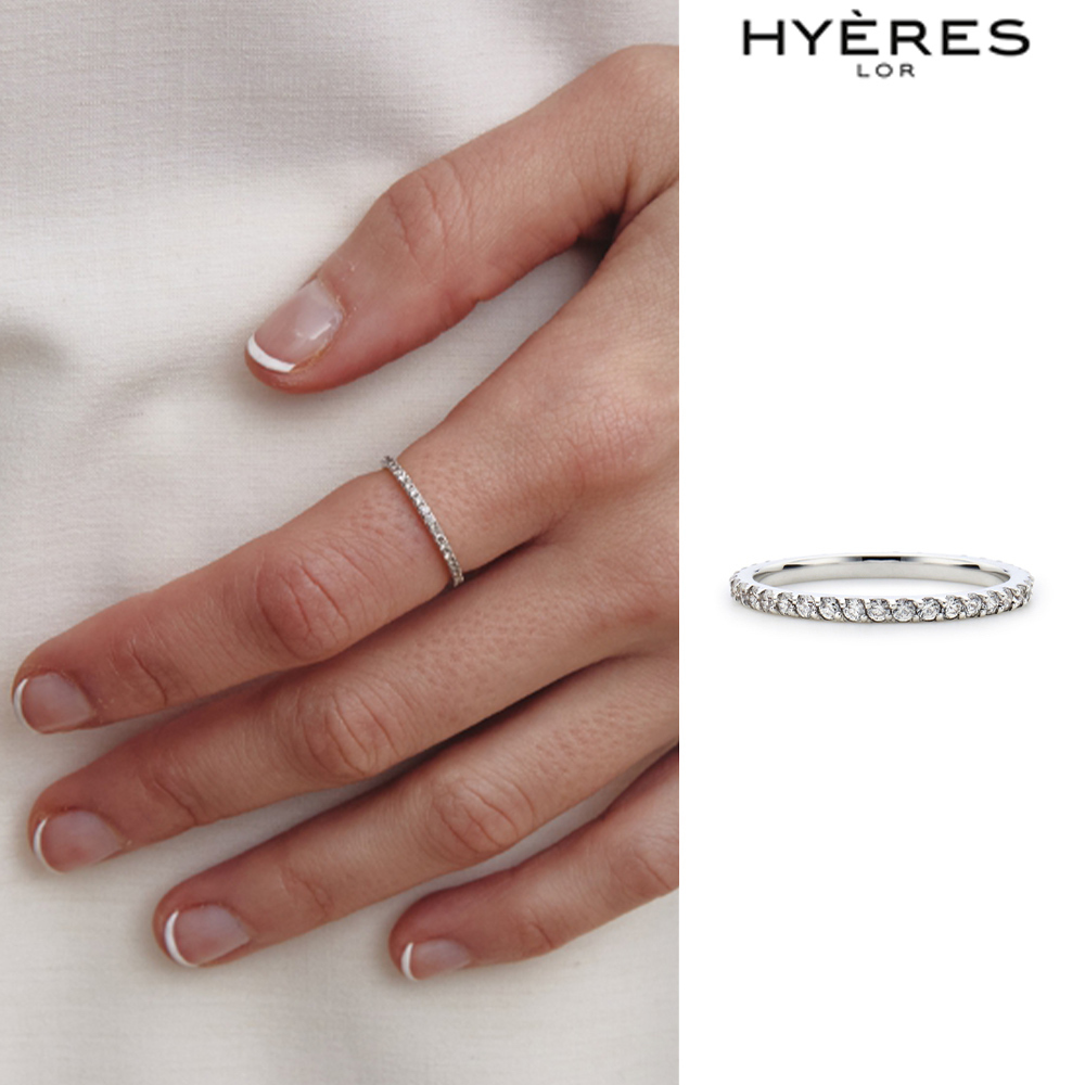 【HYERES LOR】23FW★ Diamond 14K(W) 1.5mm FULL Eternity Ring
