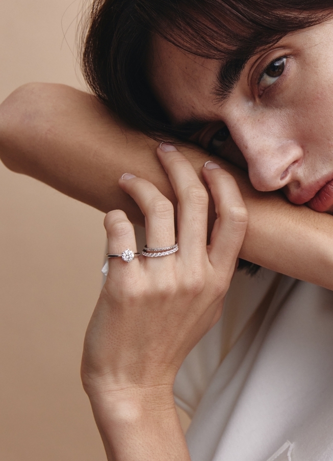 【HYERES LOR】23FW★ Diamond 14K(W) 1.5mm FULL Eternity Ring