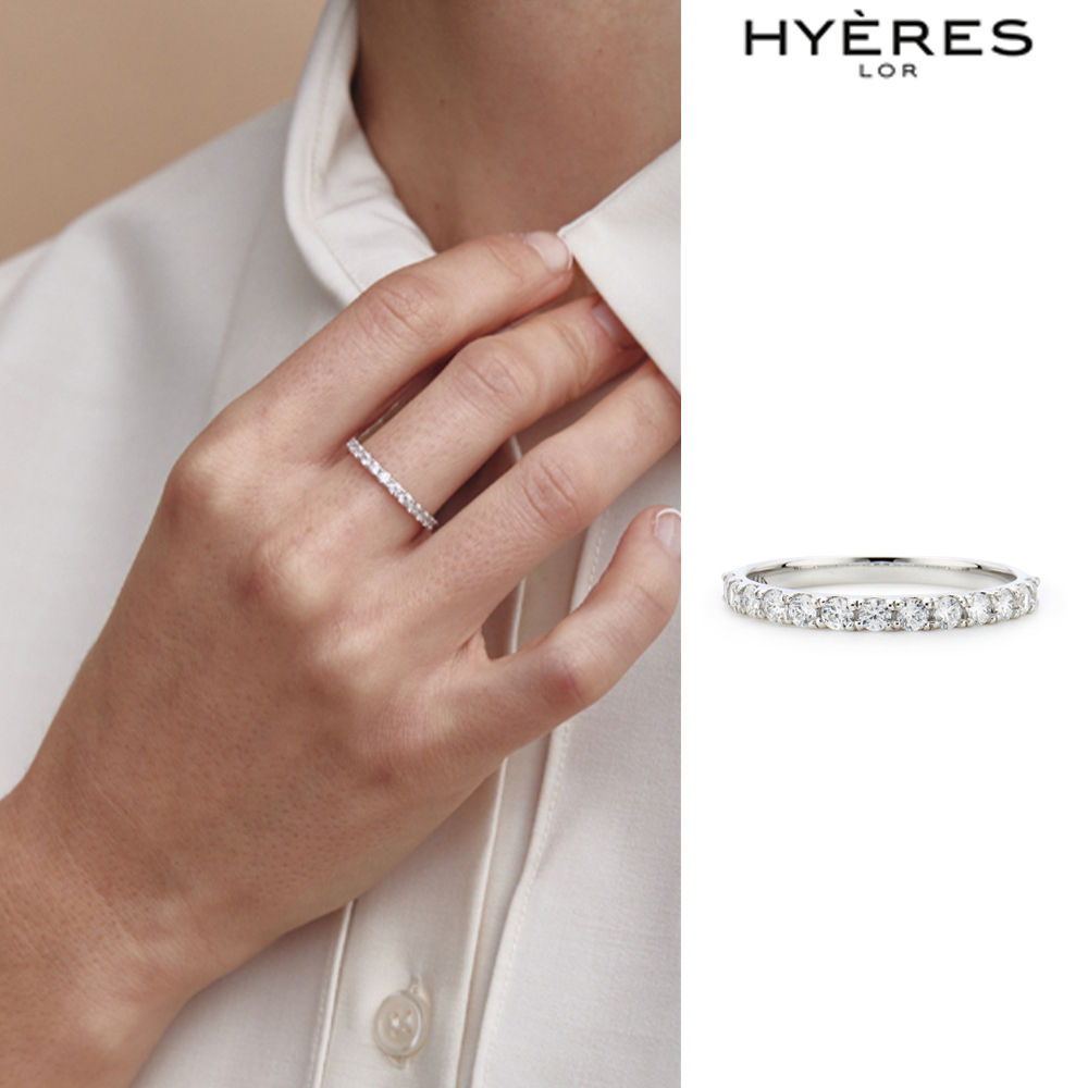 【HYERES LOR】23FW★ Diamond 14K(W) 2.0mm HALF Eternity Ring