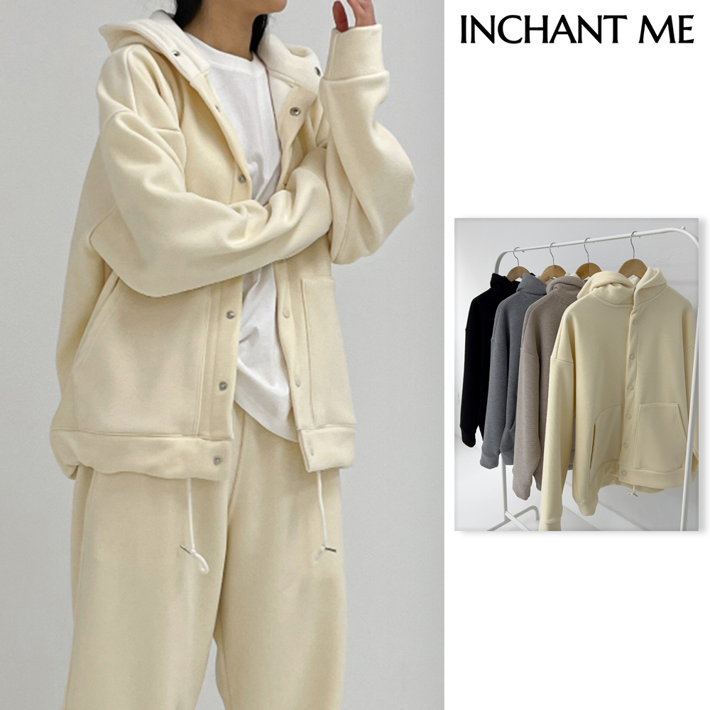 【INCHANT ME】[unisex] Lomo Knit Overfit Hooded Jacket