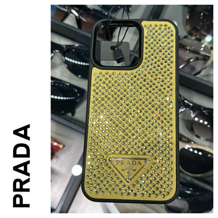 PRADA Smart Phone Cases Unisex Plain Logo iPhone 13 iPhone 13 Pro Smart Phone Cases