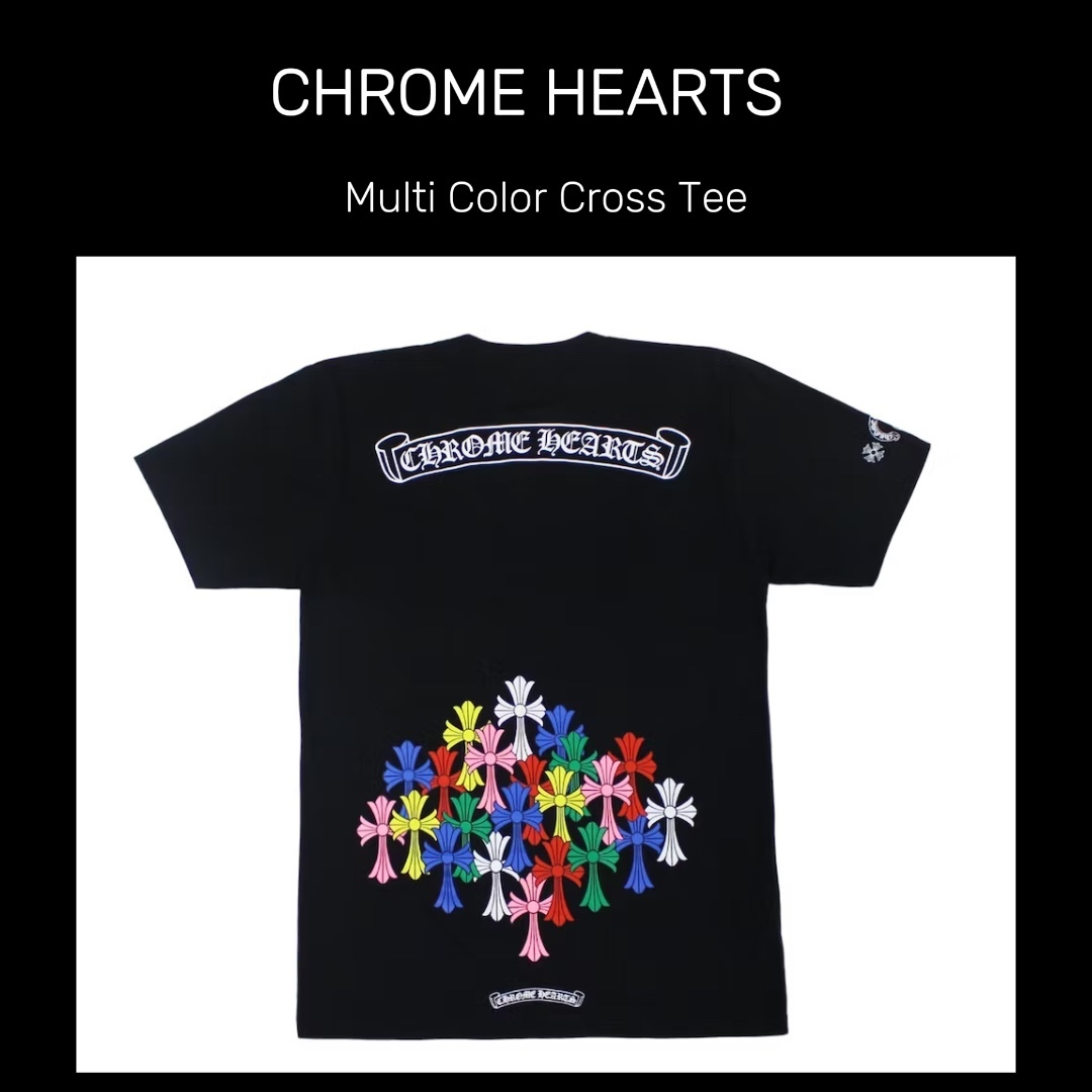 Tシャツ・カットソー Chrome Hearts Multi Color Cross T-shirt Black
