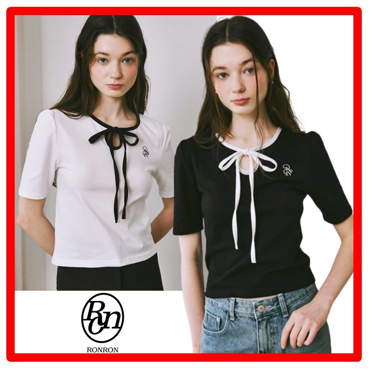 ☆人気☆【RONRON】☆STRING RIBBON PUFF SLEEVE T-SHIR.T☆