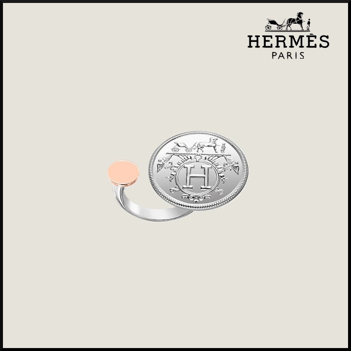 【存在感抜群☆】HERMES エクスリブリス Ex-Libris MM リング