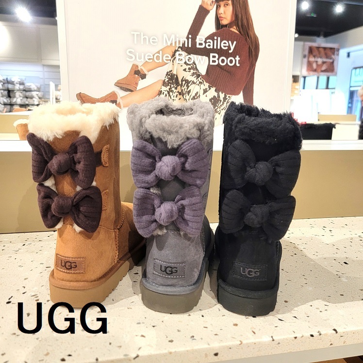 セール【UGG】ニット編みのリボンが フワっと♪ カワイイ♪ アグ