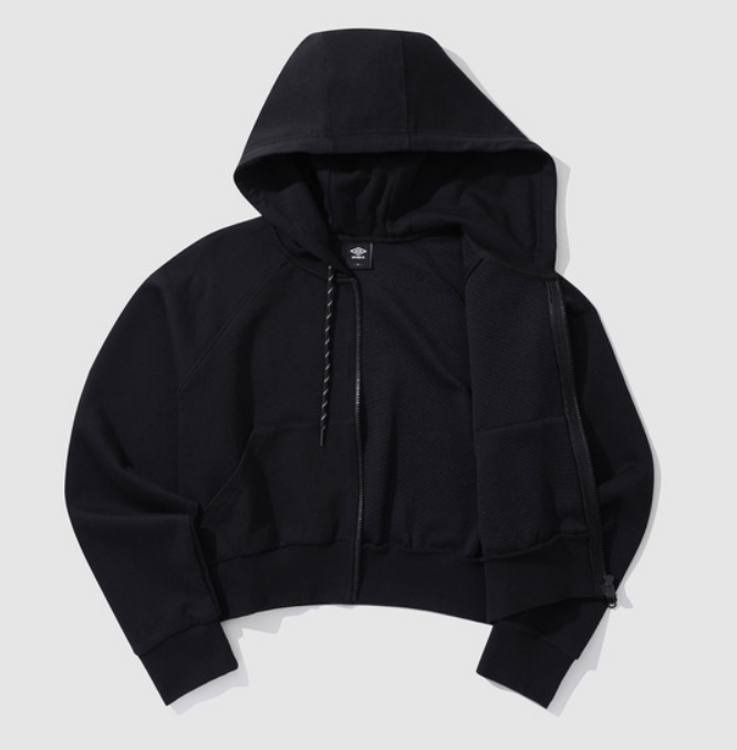 UMBRO 】 WOMEN'S SEMI-CROP OVERFIT HOODED ZIP-UP (UMBRO