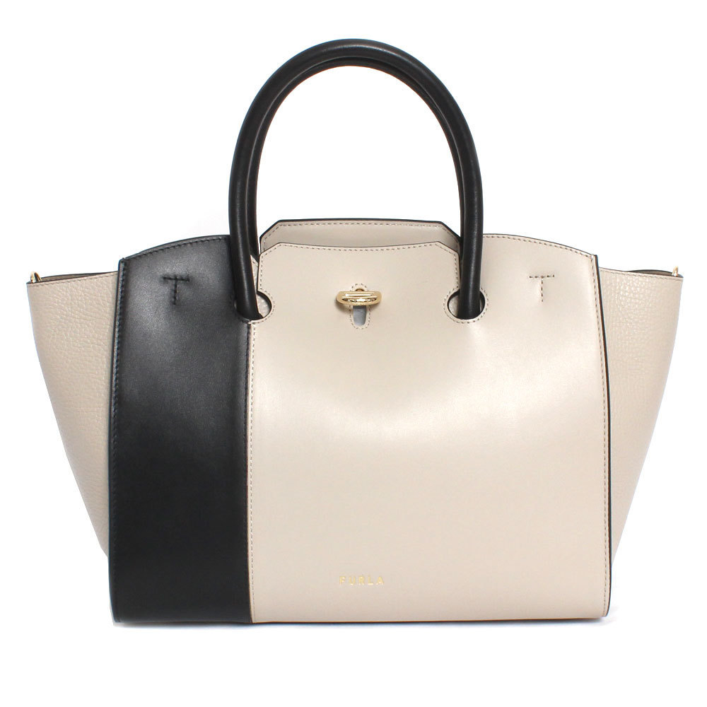 【即発】FURLA GENESI 2WAYトートバッグ FULLMOON+NERO WB00811