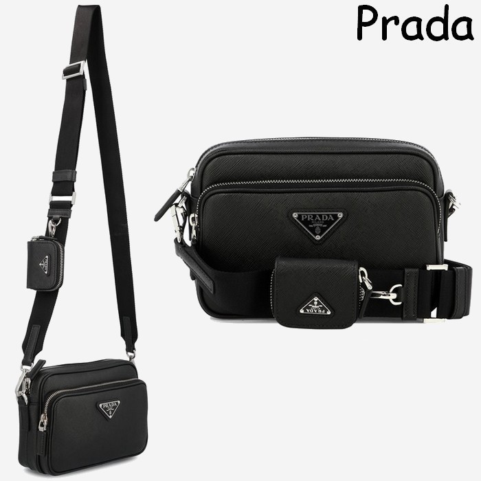 PRADA メンズ サフィアーノレザー ショルダーバッグ *先着価格