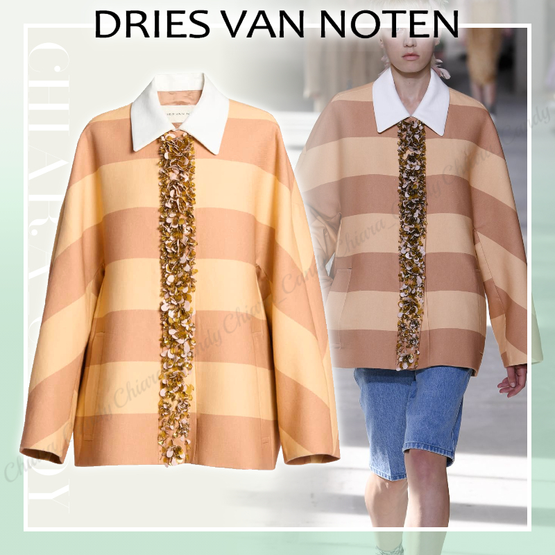 【24SS NEW】DRIES VAN NOTEN / Roolsy 装飾付きオーバーコート