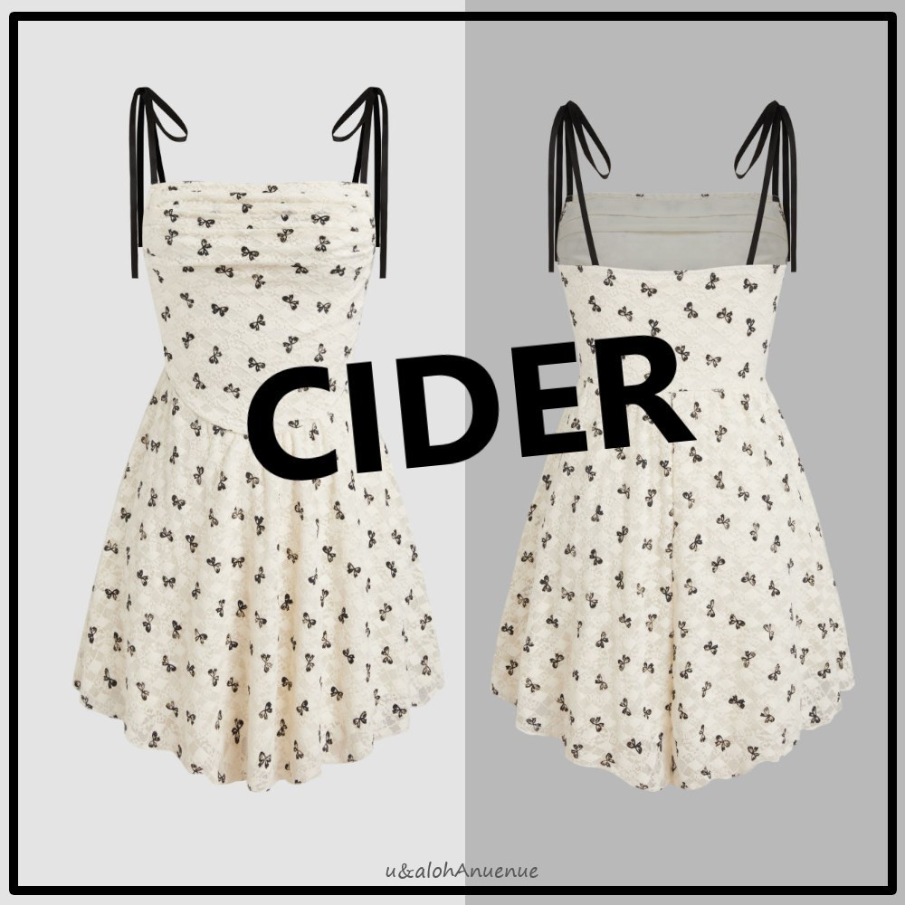 Cider◆ボウノット◆ジャカード◆バブルヘム◆ミニドレス