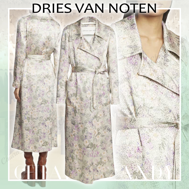 【24SS NEW】DRIES VAN NOTEN / Rolana 花柄 ベルト付きコート