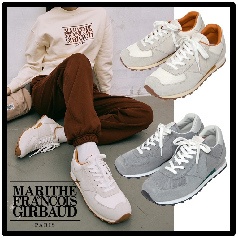 ★送料・関税込★MARITHE★CLASSIC LOGO LABEL SUEDE SNEAKERS★