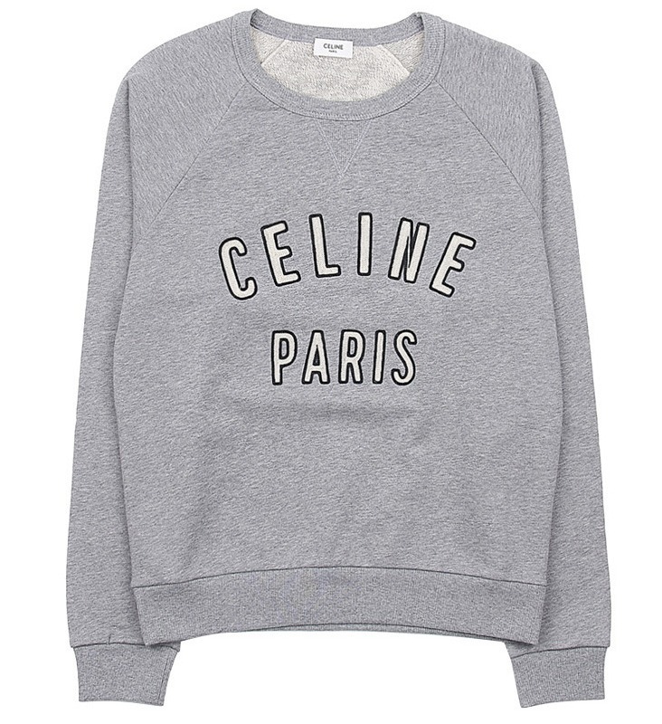 オープニング 大放出セール 国内完売○CELINE○ロゴ刺繍スウェット○グレー (CELINE トップス