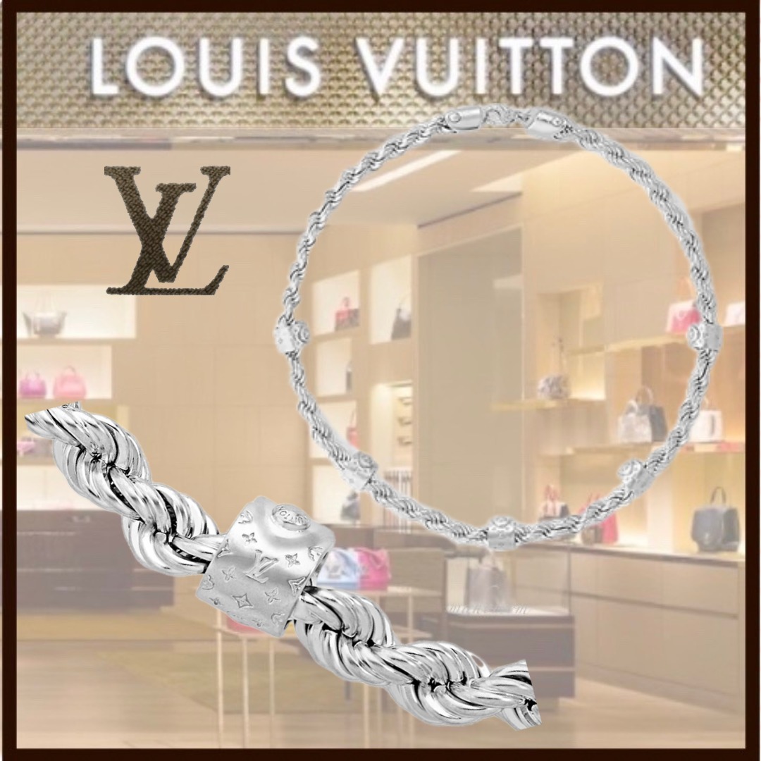 ルイ ヴィトン ★ ギフト◎ シルバー ネックレス ロゴ LV