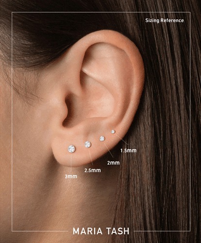 国内発|MARIA TASH Invisible Set Diamond 2.5mm シングルピアス