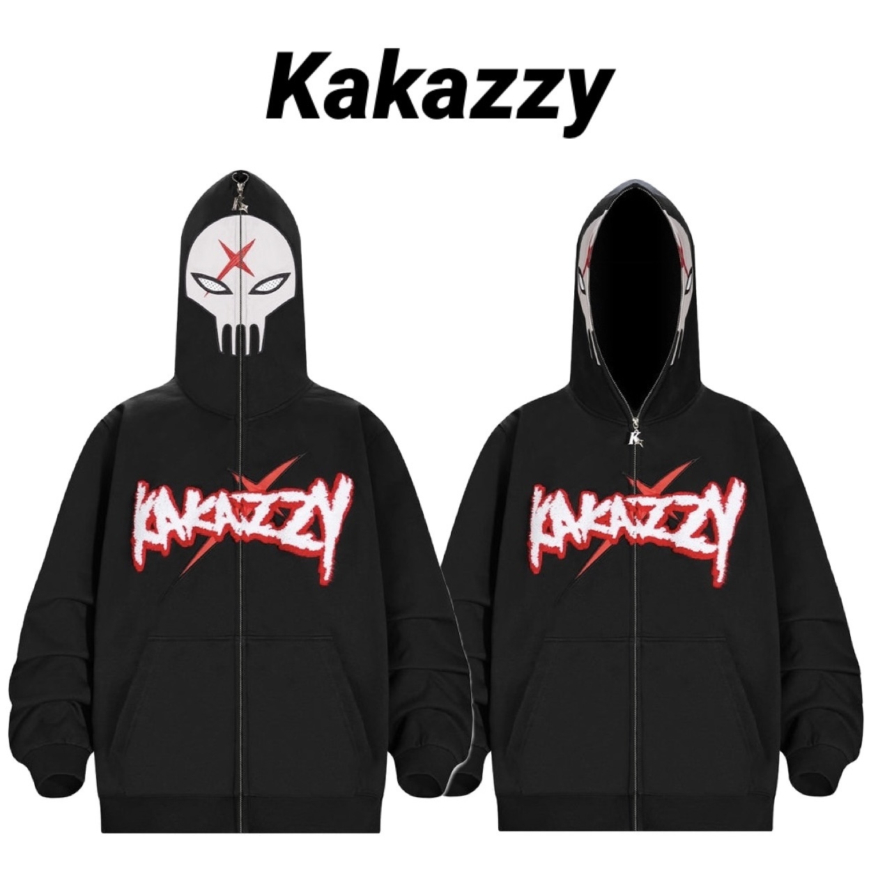 ◆Kakazzy◆フルジップパーカー ブラック送料込