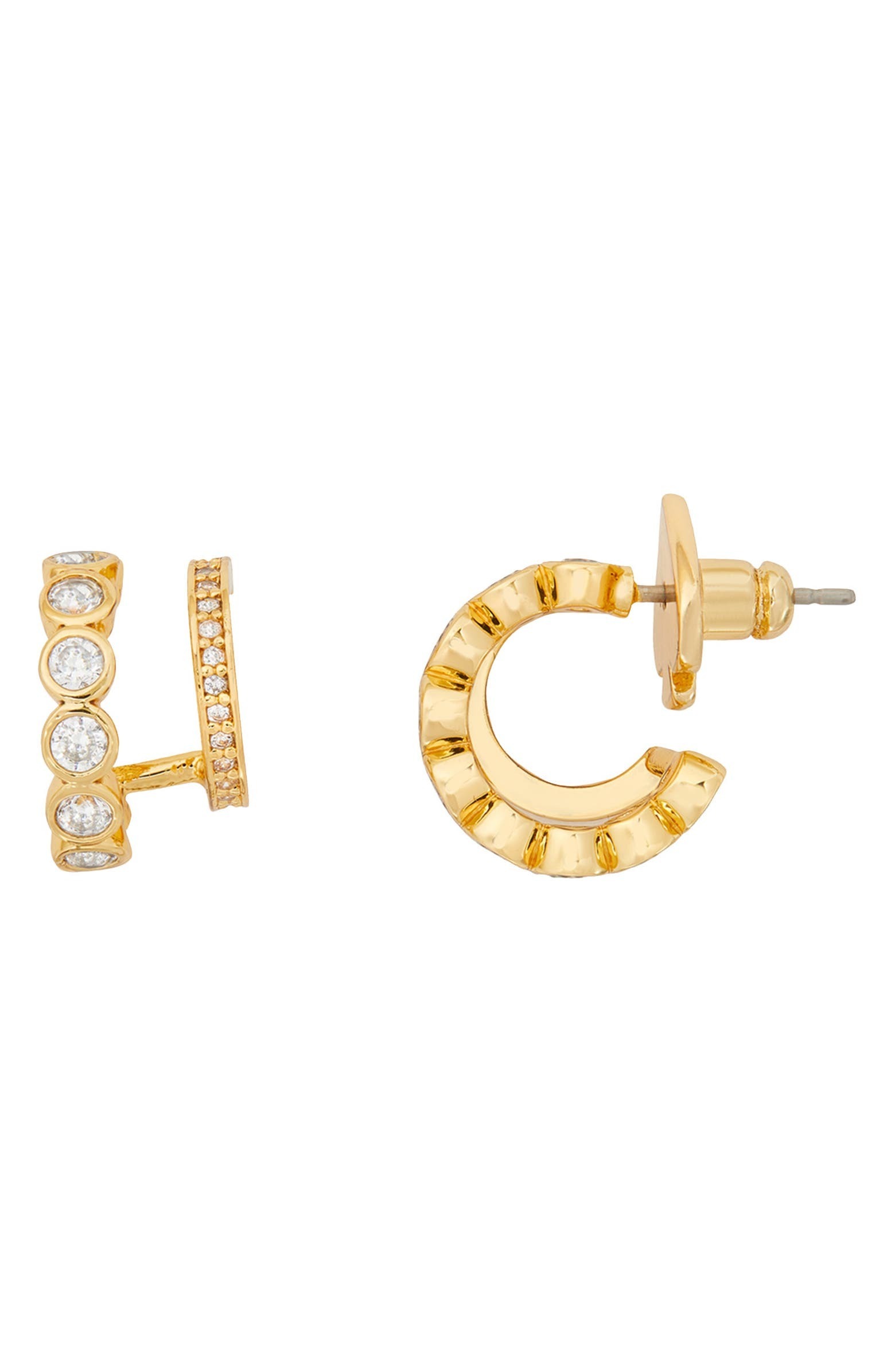 ピアス dazzle crystal double huggie hoopearrings