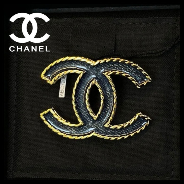 ☆デニム風デザイン☆CHANEL ブローチ CC