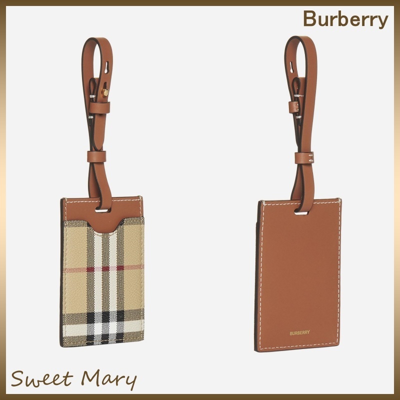 Burberry☆チェック ロゴ プリント カード ホルダー♪【送料込】