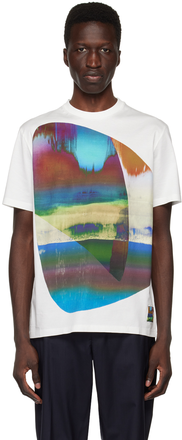 【関税込み】Paul Smith ホワイト Abstract Geometric Tシャツ