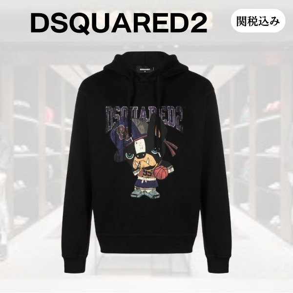 Dsquared2 ロゴ ドッグ プリント パーカー