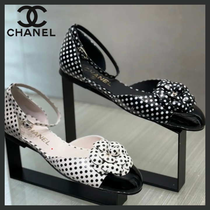 ☆ドット柄☆CHANEL アンクルストラップパンプス