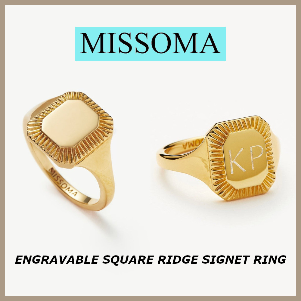 ★MISSOMA★ ENGRAVABLE スクエア リッジ シグネット リング