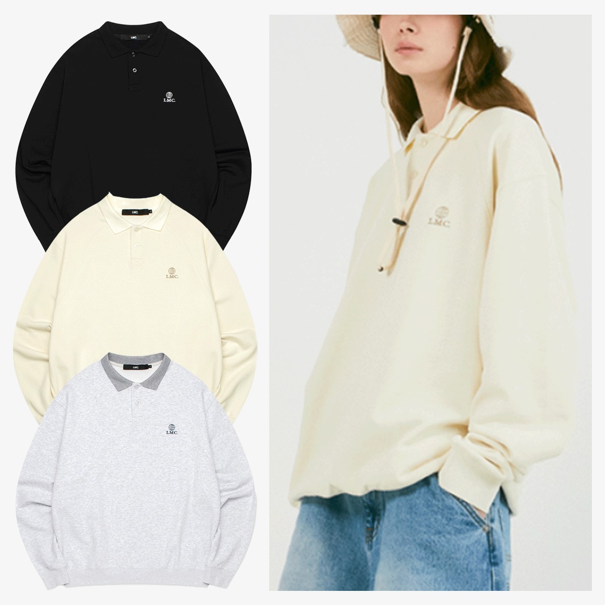 スウェット・トレーナー LMC LUX GLOBE COLLAR SWEATSHIRT 4XK234