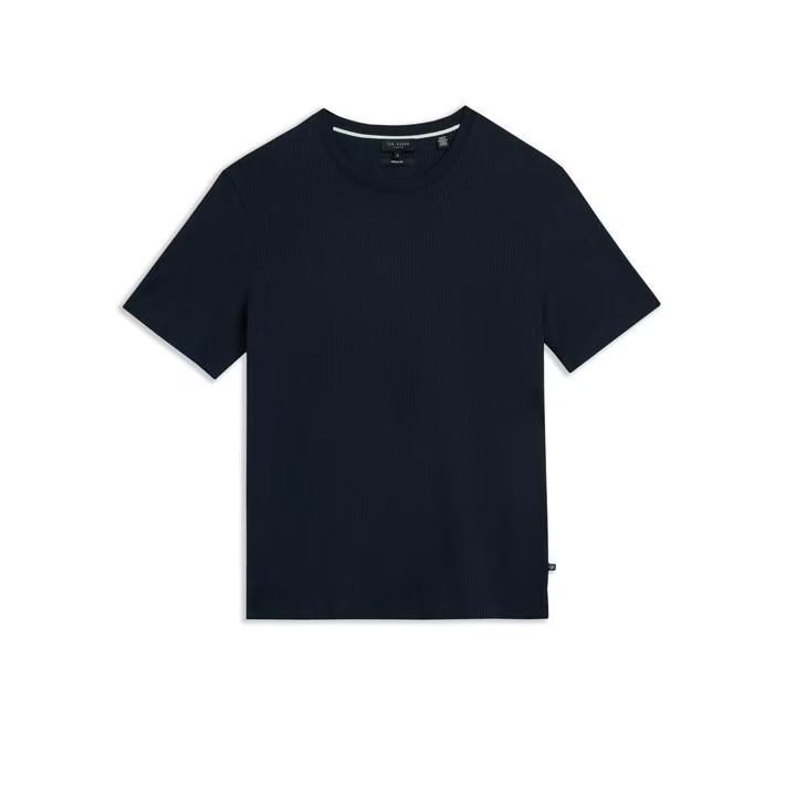 TED BAKER★半袖 クルーネック ロゴタブ付 テクスチャー Tシャツ