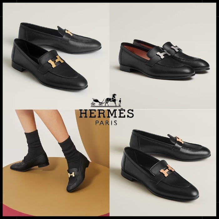 【足元からクールに♪】HERMES モカシン Paris ローファー