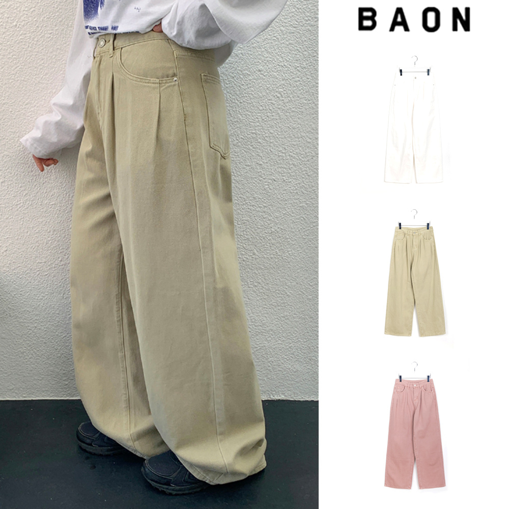 【BAON】Colton Pintuck Cotton Wide Pants