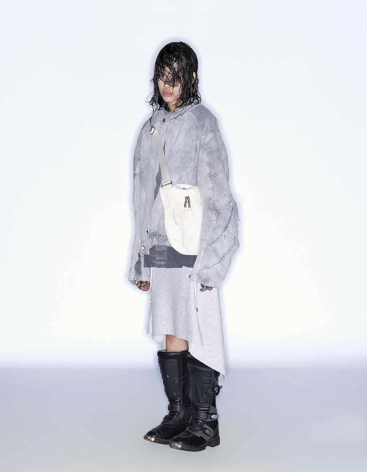 COST PER KILO★COTTON OVERLOCK STITCH CROSS BAG★人気 COST PER KILO☆COTTON OVERLOCK STITCH CROSS BAG☆人気