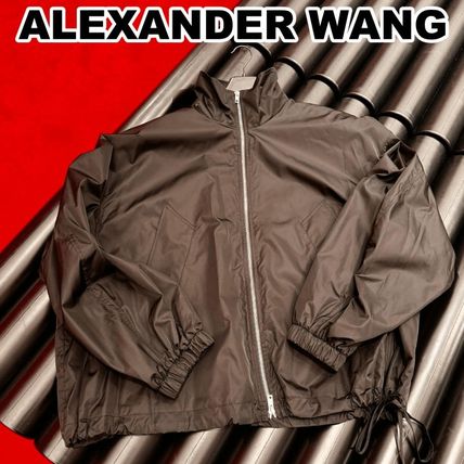 Alexander Wang More Jackets Unisex Nylon Street Style Plain Oversized Logo Jackets