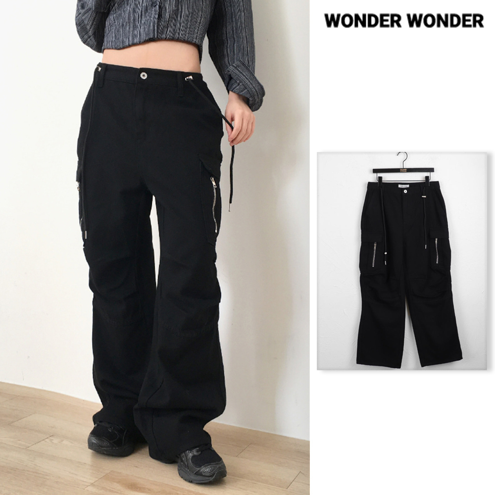 【WONDER WONDER】23FW★ [MADE] pintuck cargo semi-bootcut pt