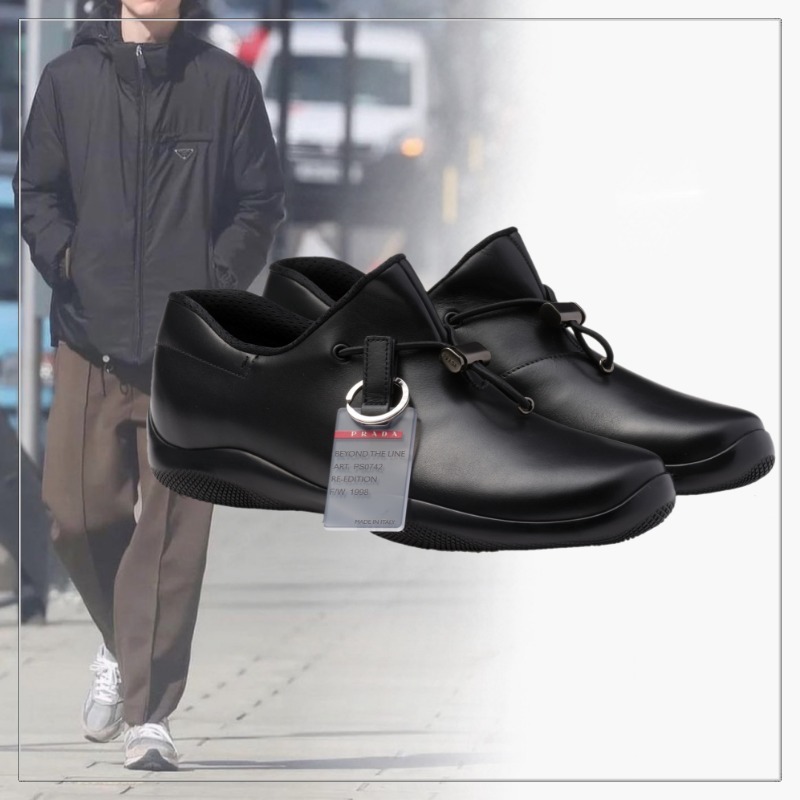 【大注目】PRADA◆リネアロッサ Toblach レザー スニーカー