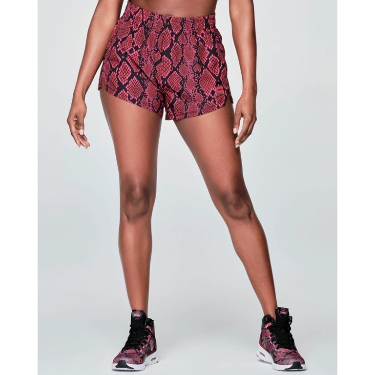 新作♪ズンバ Zumba Love Snakeskin Shorts - Viva La Red