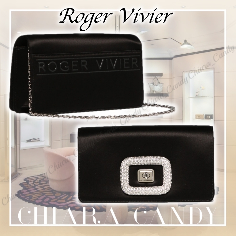 【24SS NEW】ROGER VIVIER/クリスタルバックル ショルダーバッグ
