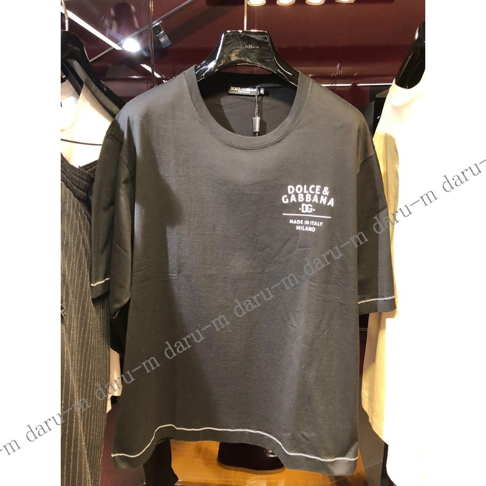 【Dolce & Gabbana】ロゴ刺繍入り半袖コットンTシャツ