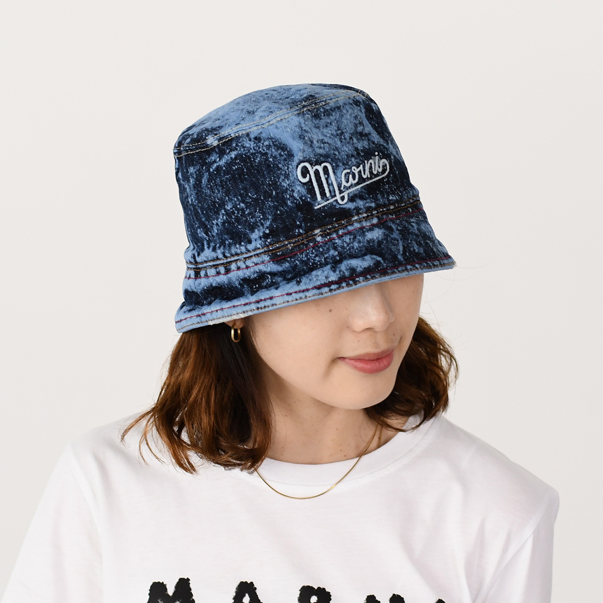 【国内即発】MARNI マーブルダイデニムバケットハット